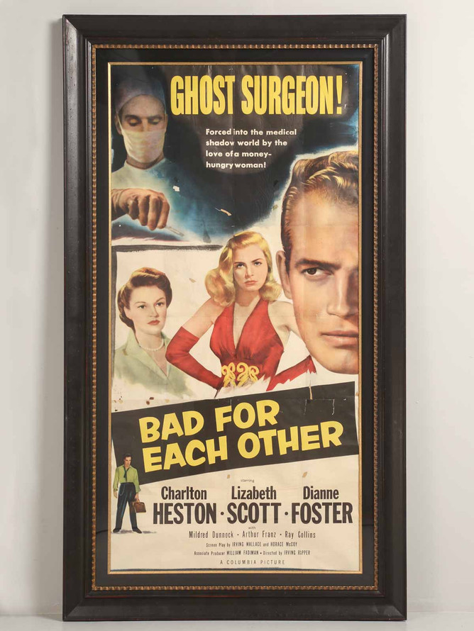 Movie Poster with Charlton Heston c1953