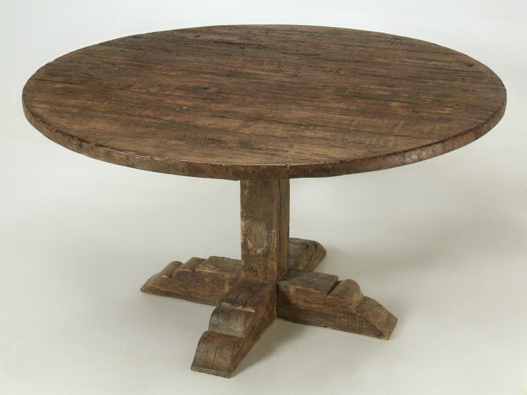 Italian Round Dining Table Handcrafted by Old Plank Main