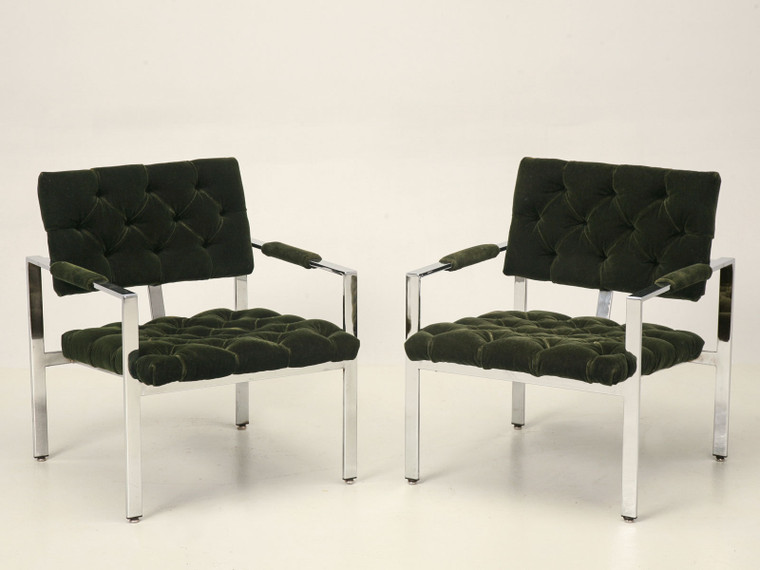 Milo Baughman Chrome Chairs Front