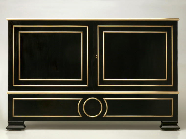 Ebonized Directoire Style Buffet with Bronze Trim Front