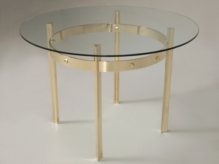 Modern Hand-Made Bronze & Glass Center Hall Table Main