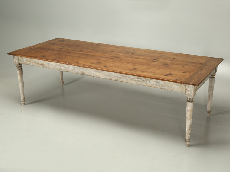 Country French Pine Farm Table with Painted Base Main