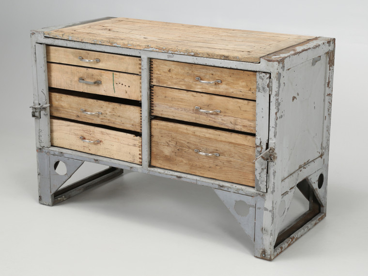 Industrial Steel Cabinet Original Paint Kitchen Island or Work Table