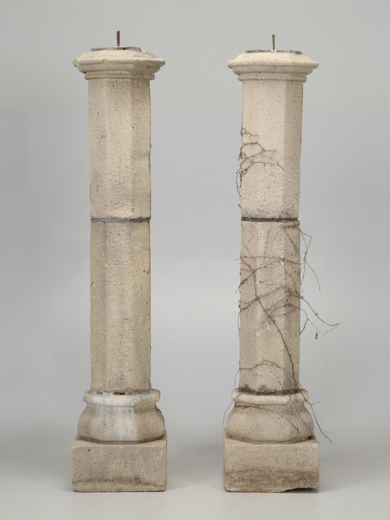 Vintage Pair of Stone Composition Columns