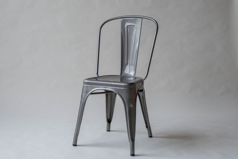 Welded Grey Shine Original Tolix Stacking Chair