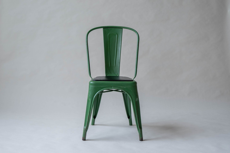 Vintage Romarin Green w/ Black Seat Tolix Chair - Set of 4