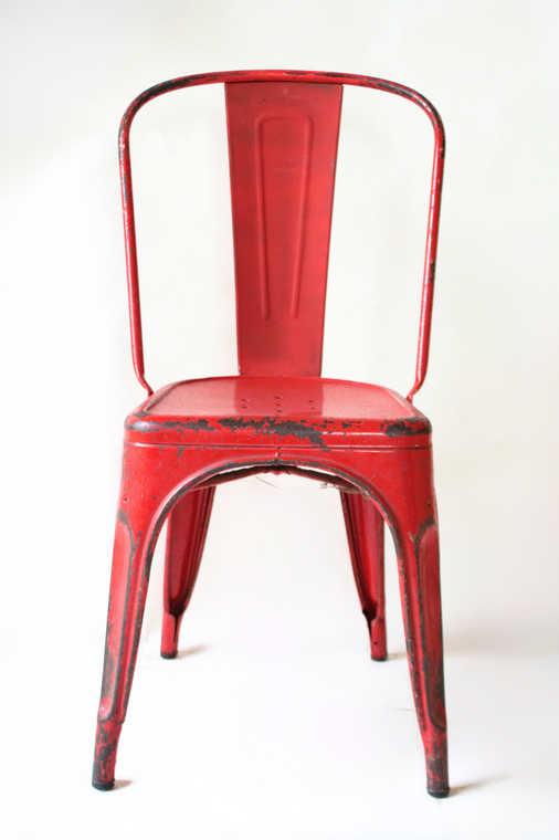 Vintage Deep Red Original Tolix Stacking Chair - Set of 7