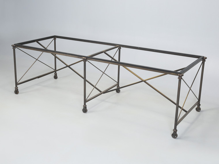 French Industrial Inspired Solid Bronze Dining Table Frame