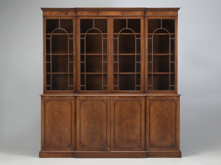 English Georgian Mahogany Breakfront Bookcase