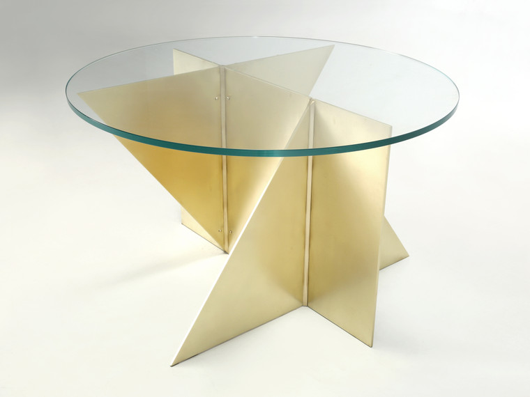 Modern Brass and Glass Dining Table by Old Plank
