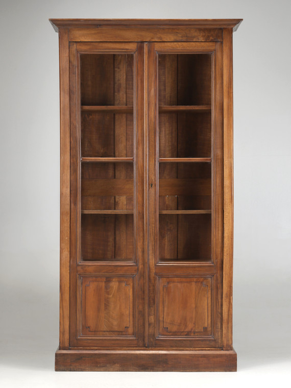 Antique French Louis XVI Walnut Bookcase or China Cabinet Restored circa 1800's