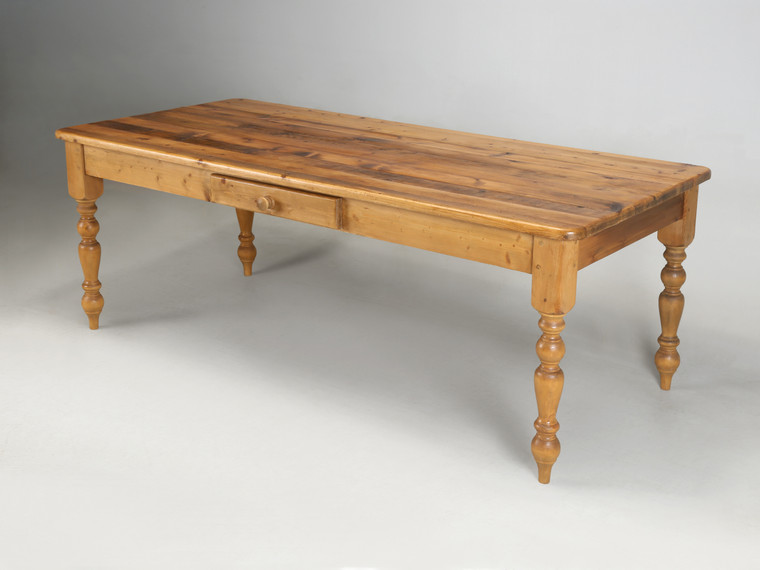 Vintage Reclaimed Pine Wood Kitchen or Dining Table, Made in Green Hammerton, England