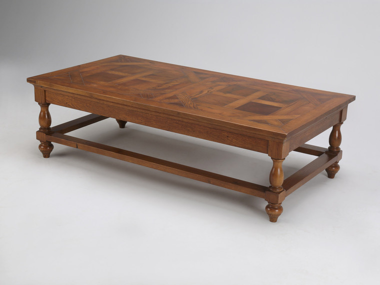 French Vintage Parquet Coffee Table