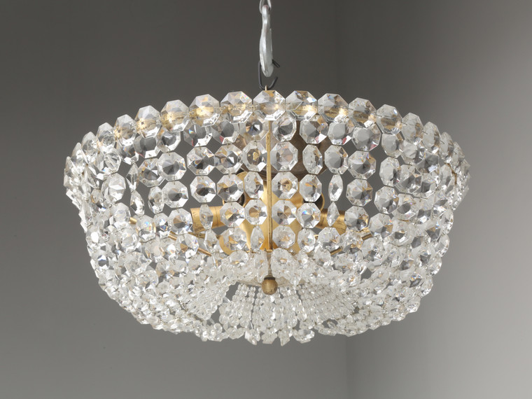 Vintage Austrian Mid-Century Crystal Chandelier