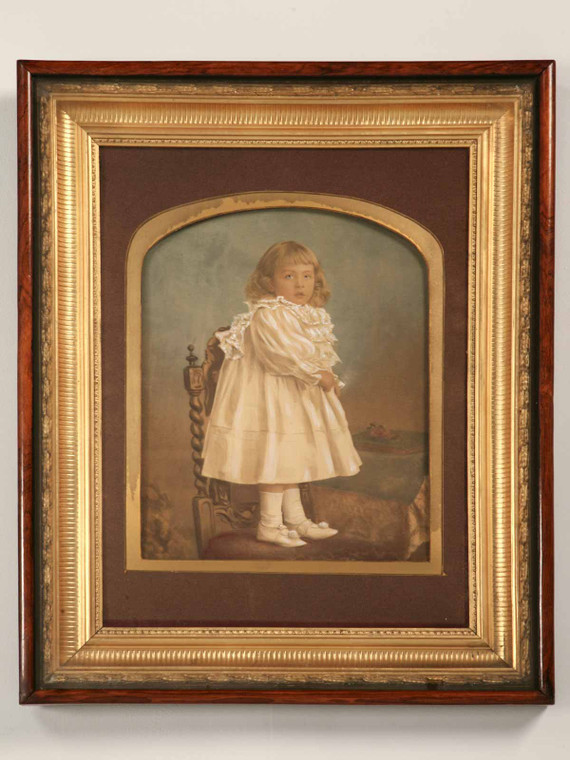 Antique American Victorian Painted Portrait