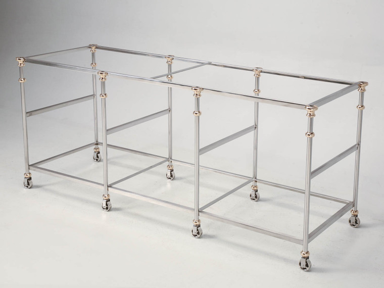 Stainless Steel & Bronze Kitchen Island Frame Angled Left