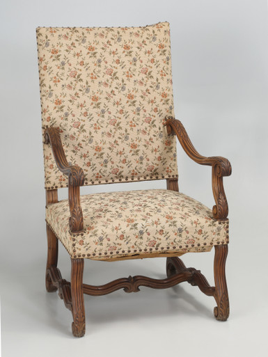 Antique French Walnut Louis XV Arm Chair - Reupholstered — The Art of  Antiquing