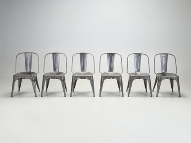 Matte Tolix AC Style Chair - Set of 6 in Grey