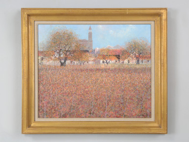 Signed André Bourrié Oil Painting of Aigues-Mortes France