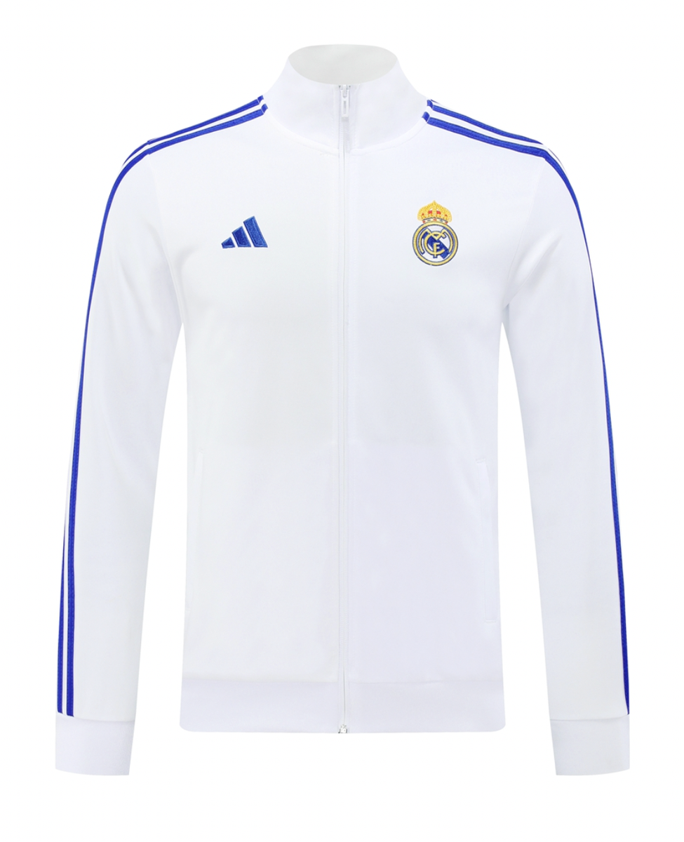 Real Madrid 24/25 Men's White Long Zip Jacket