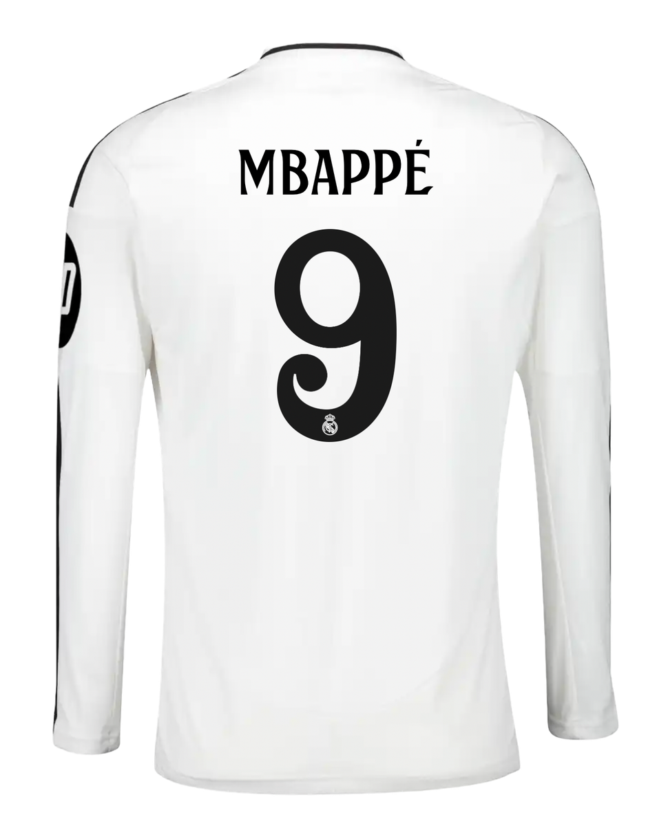 MBAPPÉ #9 Real Madrid 24/25 Men's Home Long Sleeve Shirt