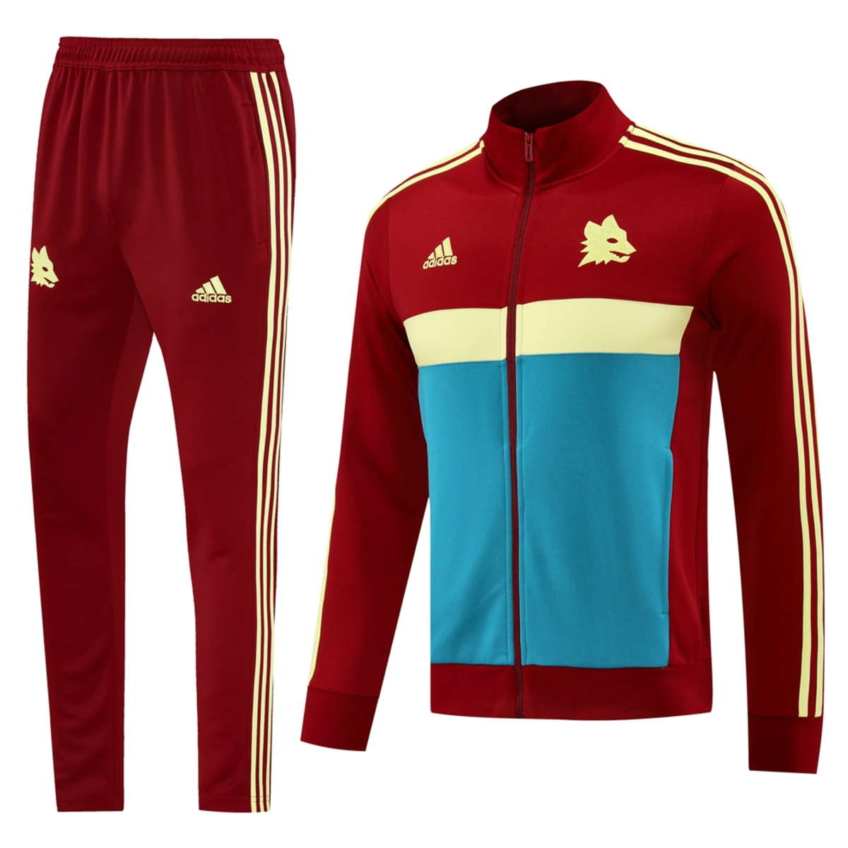 AS Roma 24/25 Men's Red-Blue Long Zip Jacket