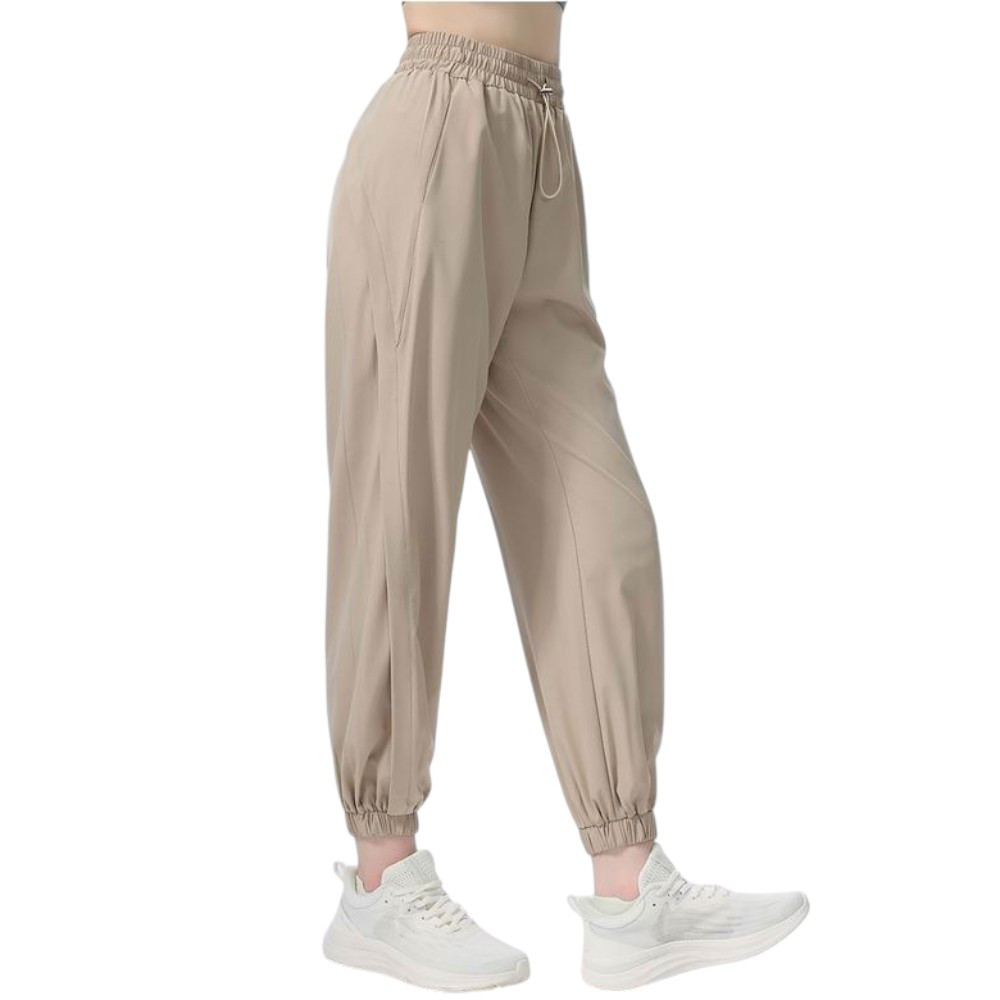 Alo Women's Beige High-Waisted Joggers