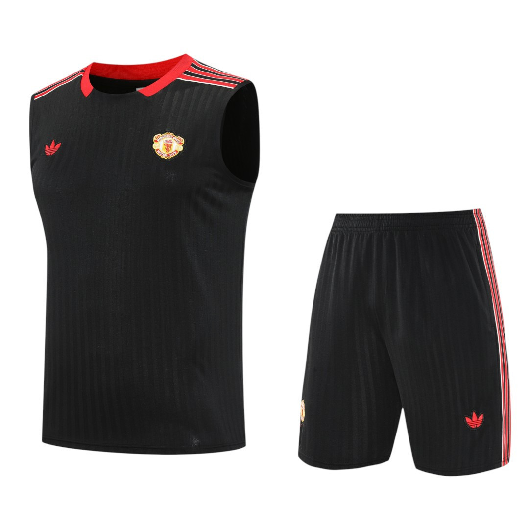 Manchester United 25/26 Men's Black-Red Terrace Icon Tank Top