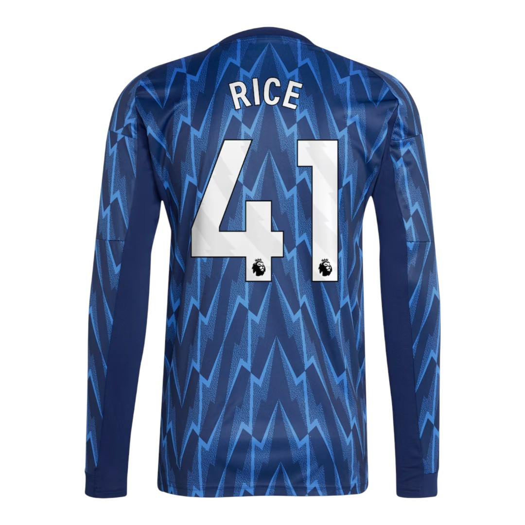 RICE #41 Arsenal 25/26 Men's Away Long Sleeve Shirt - PL Font