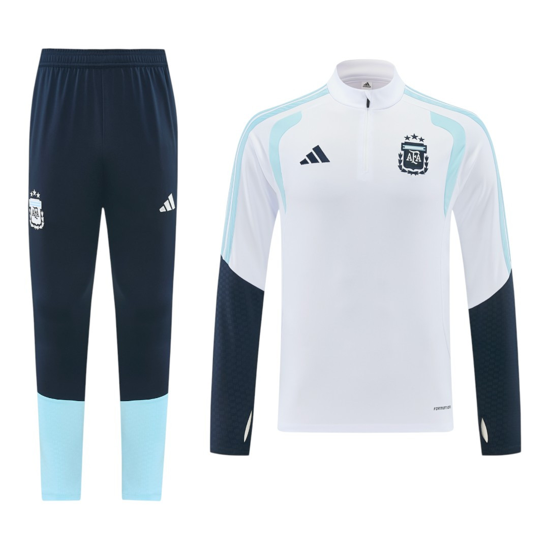 Argentina 2026 Men's White Short Zip Tracksuit