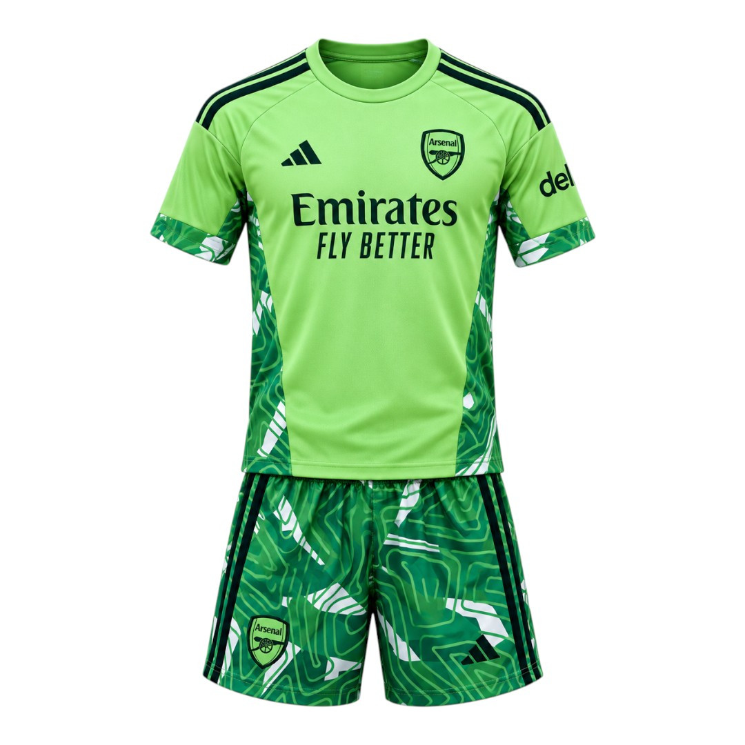 Arsenal 26/27 Kid's Light Green Goalkeeper Set