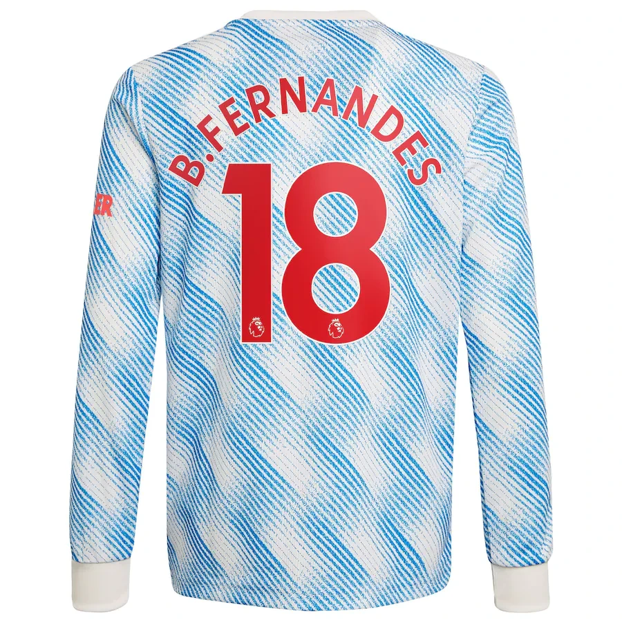 B.FERNANDES #18 Men's 21/22 Long Sleeve Stadium Manchester United Away Shirt