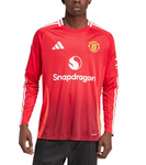B.FERNANDES #8 Manchester United 24/25 Men's Home Long Sleeve Shirt - Man United Font
