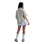 Nike Women's Beige Oversized Short-Zip Fleece