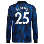 Adidas Mens SANCHO #25 Mens 21/22 Long Sleeve Manchester United ThirdJersey