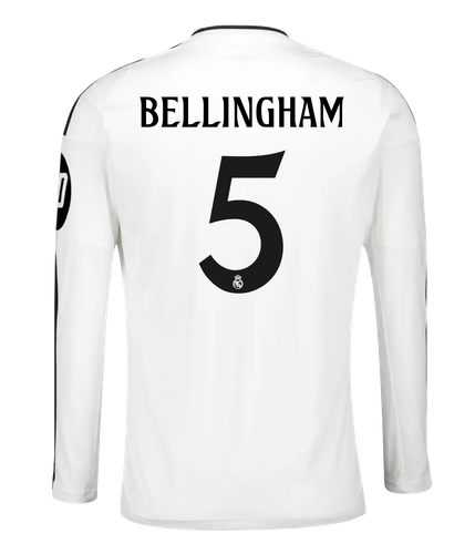 BELLINGHAM #5 Real Madrid 24/25 Men's Home Long Sleeve Shirt