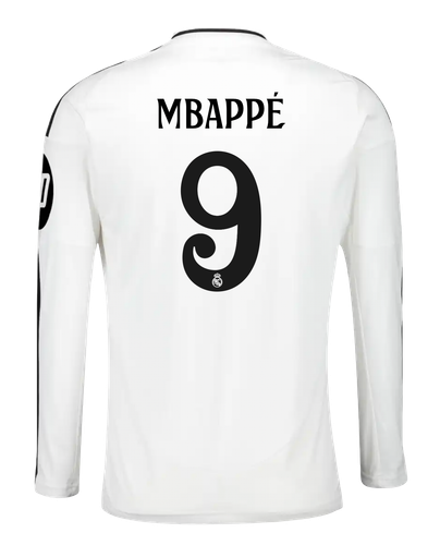 MBAPPÉ #9 Real Madrid 24/25 Men's Home Long Sleeve Shirt