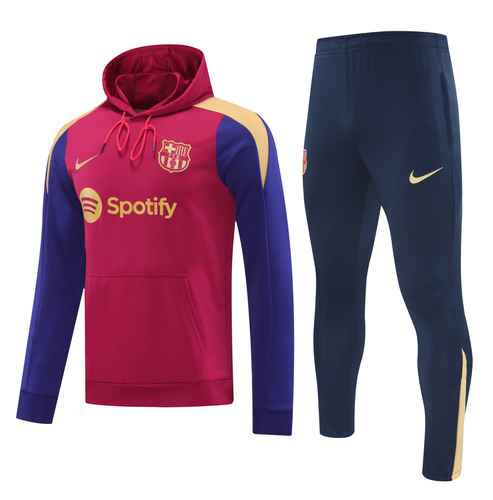 Barcelona 24/25 Men's Red Hoodie Tracksuit