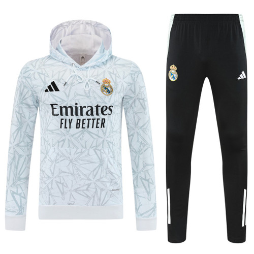 Real Madrid 25/26 Men's Gray Pre-Match Hoodie Tracksuit
