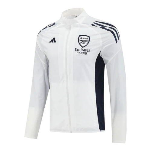 Arsenal 25/26 Men's White Long Zip Windbreaker