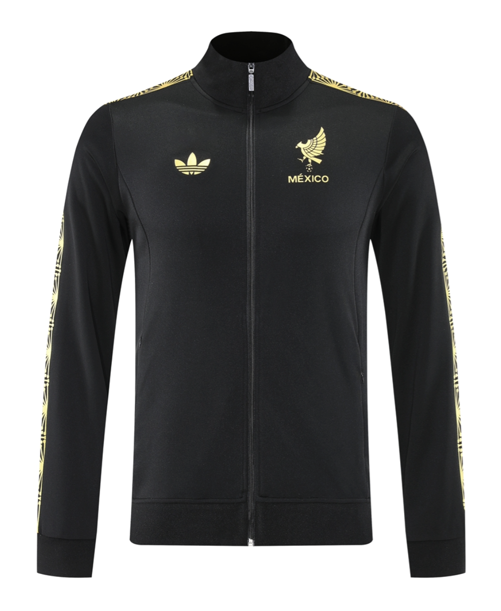 Mexico 2025 Men's Gold Black Long Zip Jacket