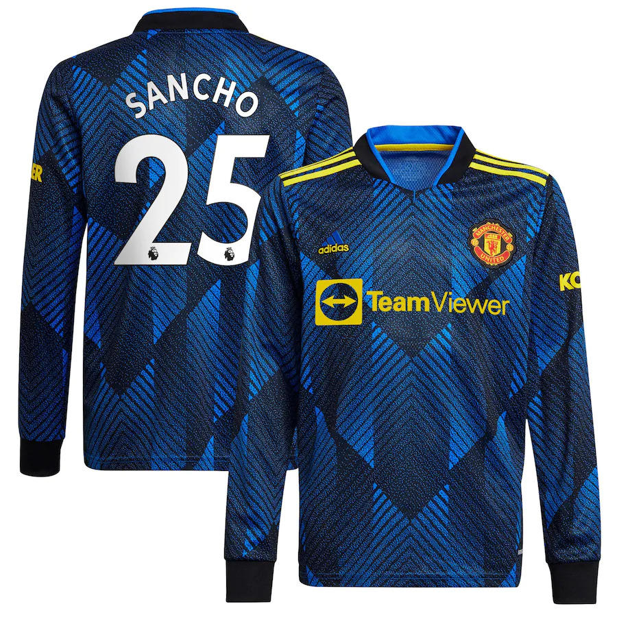 SANCHO #25 Men's 21/22 Long Sleeve Stadium Manchester United ThirdShirt