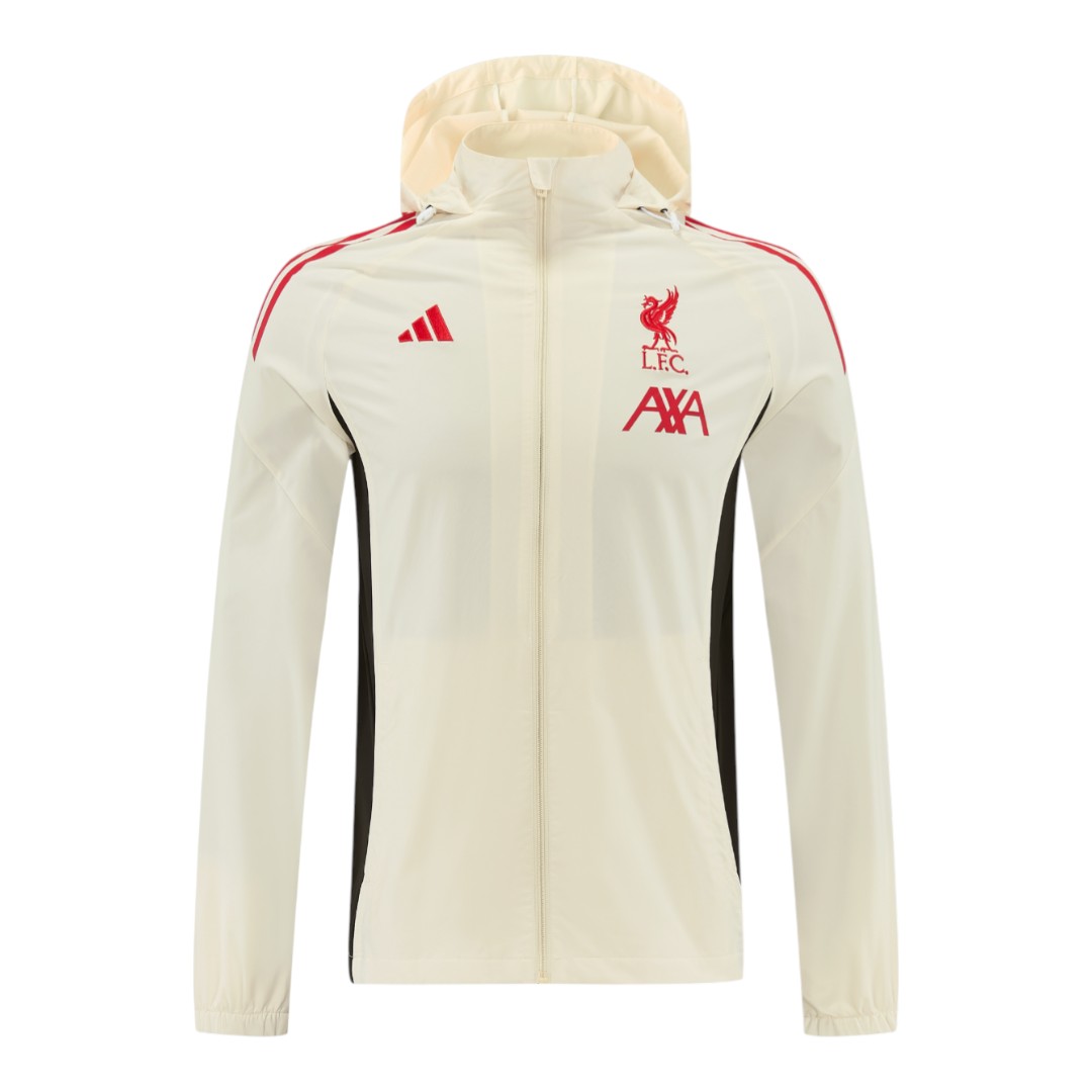 Liverpool 25/26 Men's Cream Long Zip Windbreaker