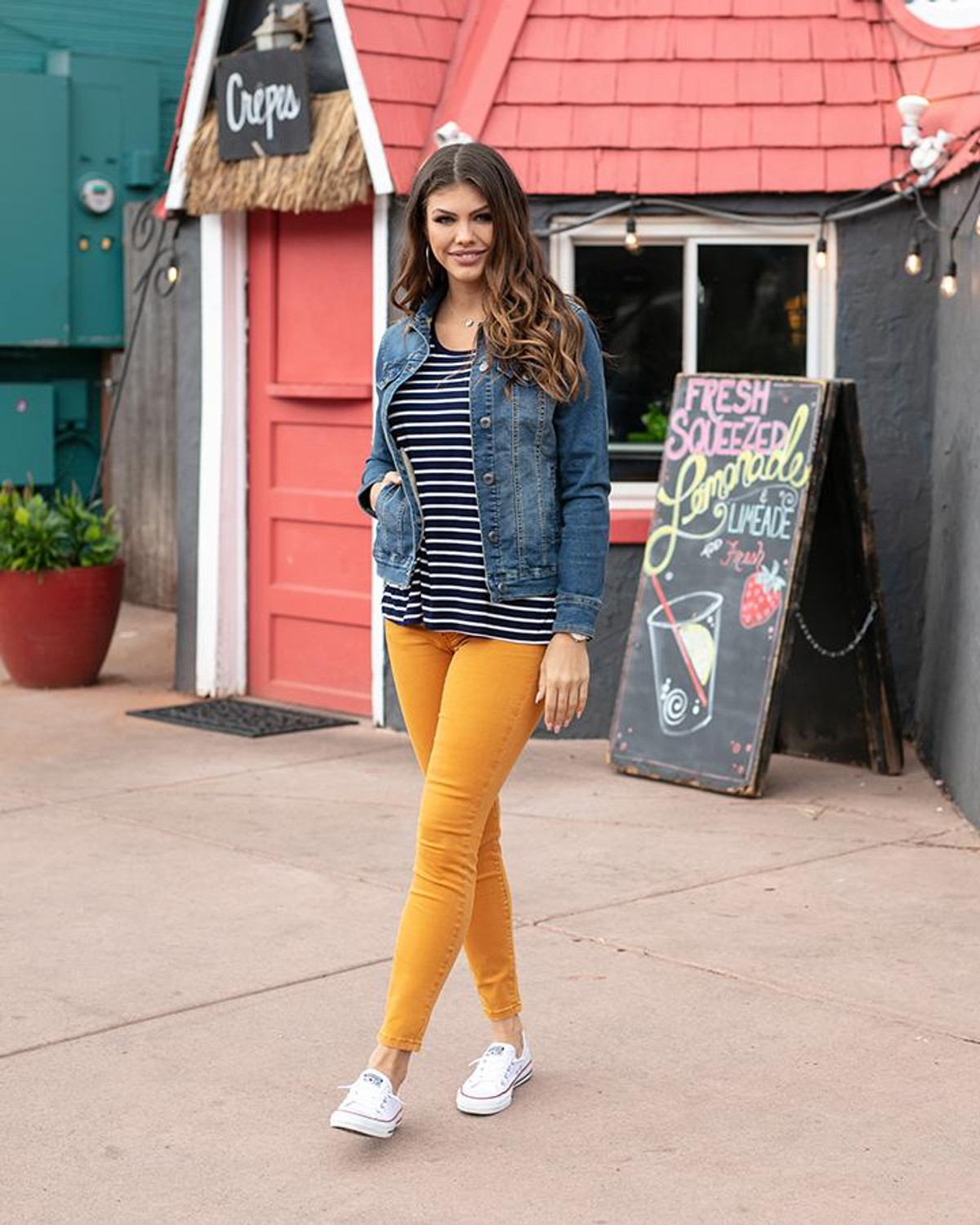 Grace and Lace Colored Jeggings - Mustard