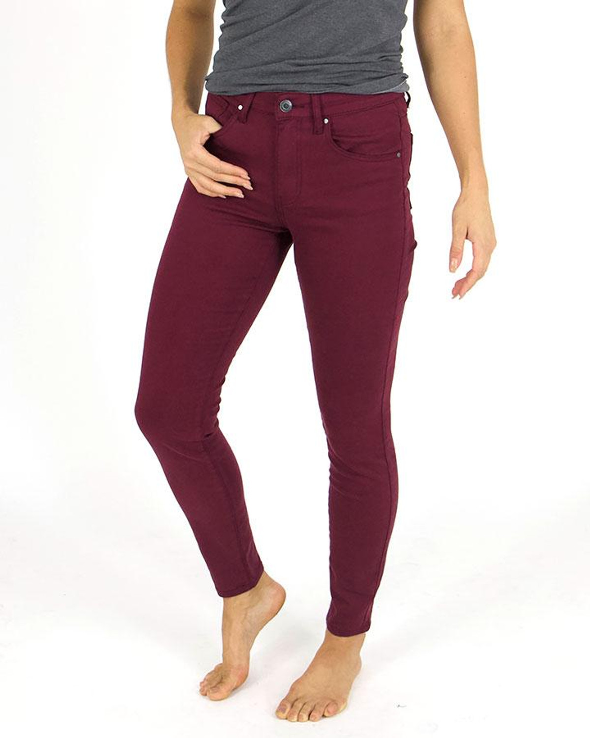 Grace and Lace Colored Jeggings - Wine - Sublime Boutique