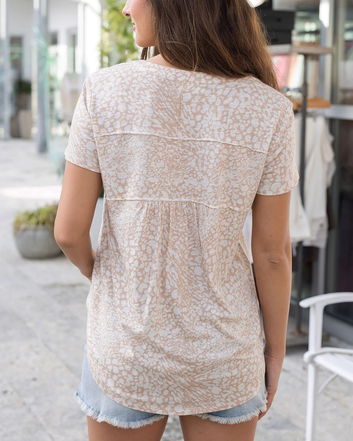 Grace and Lace Snap Up Utility Tee - Shadow Print