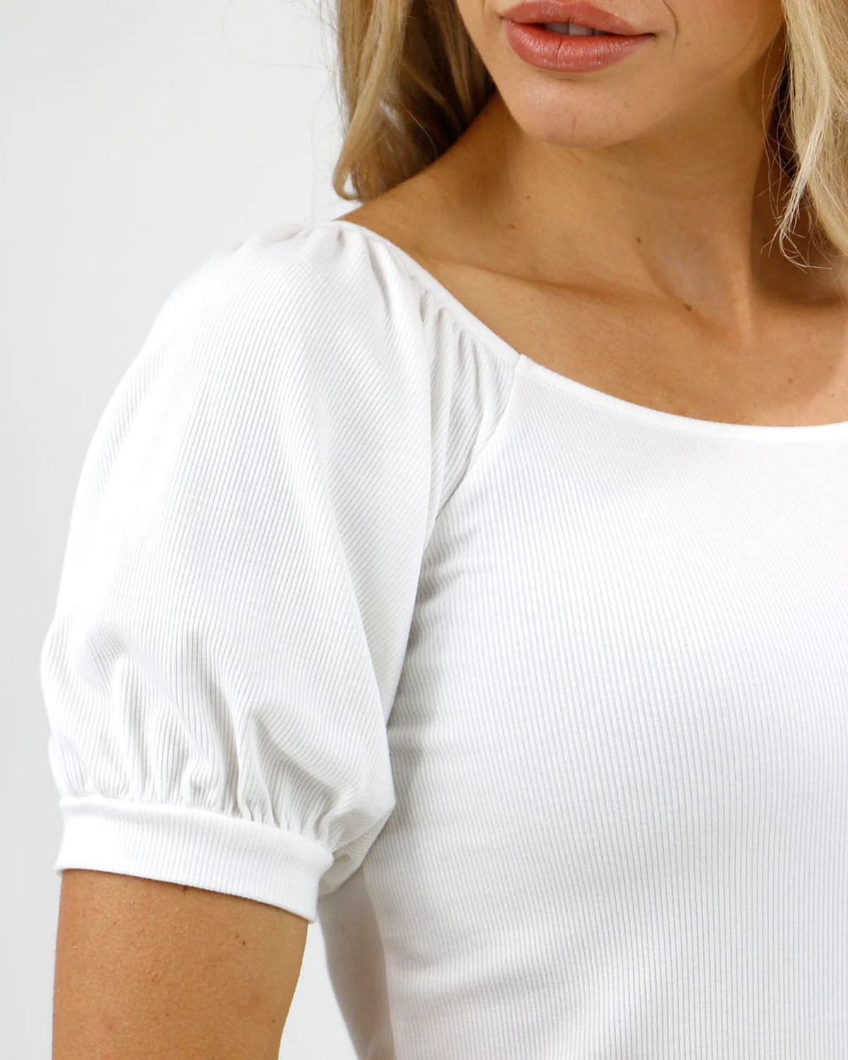 Grace and Lace -Ivory Sweet Ribbed Top