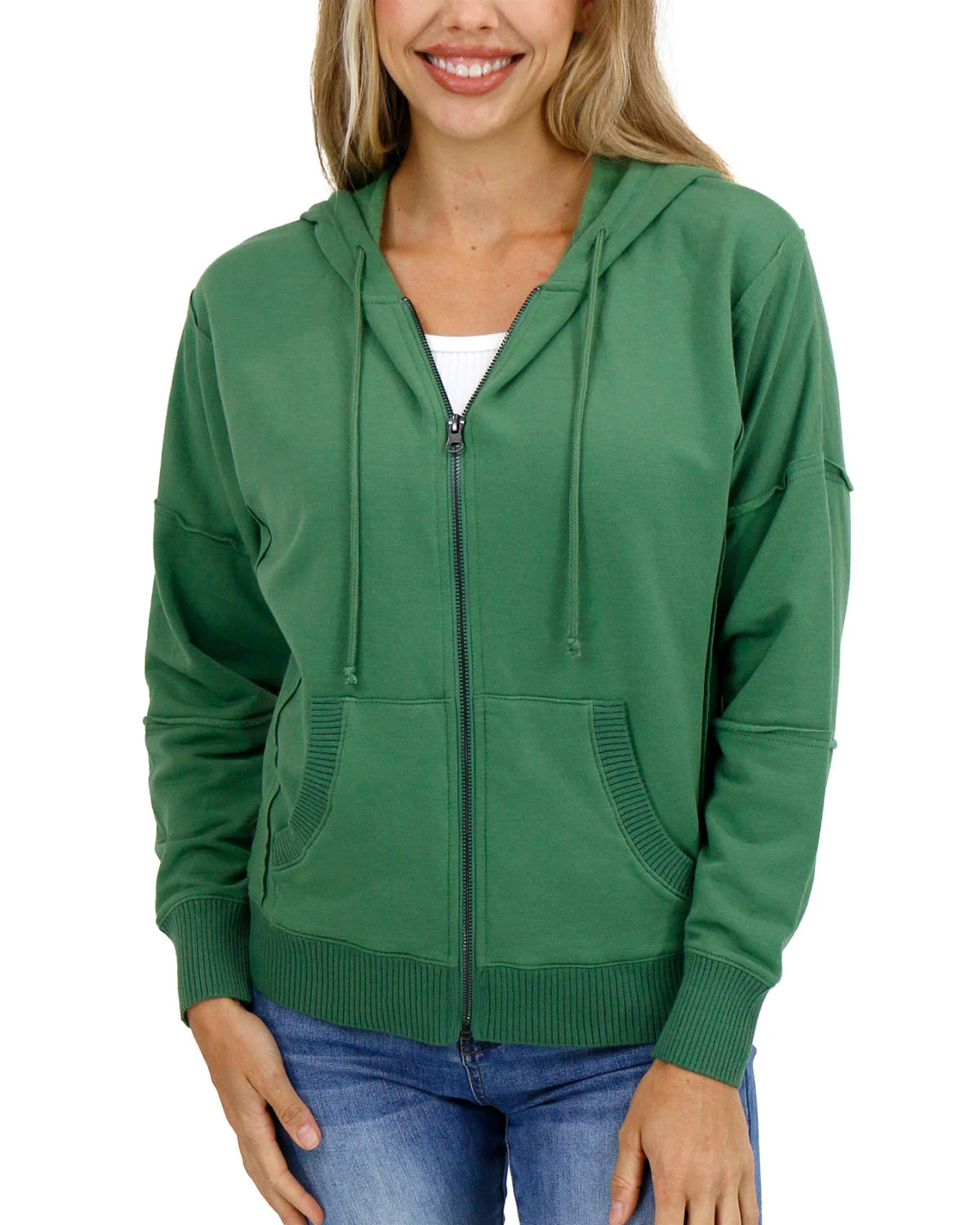 Grace and Lace Signature Soft Hedge Green Zip Up Hoodie Sublime