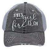 This Girl is on Fire - Distressed Grey Trucker Cap