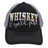 Whiskey and World Peace Trucker Cap - Black